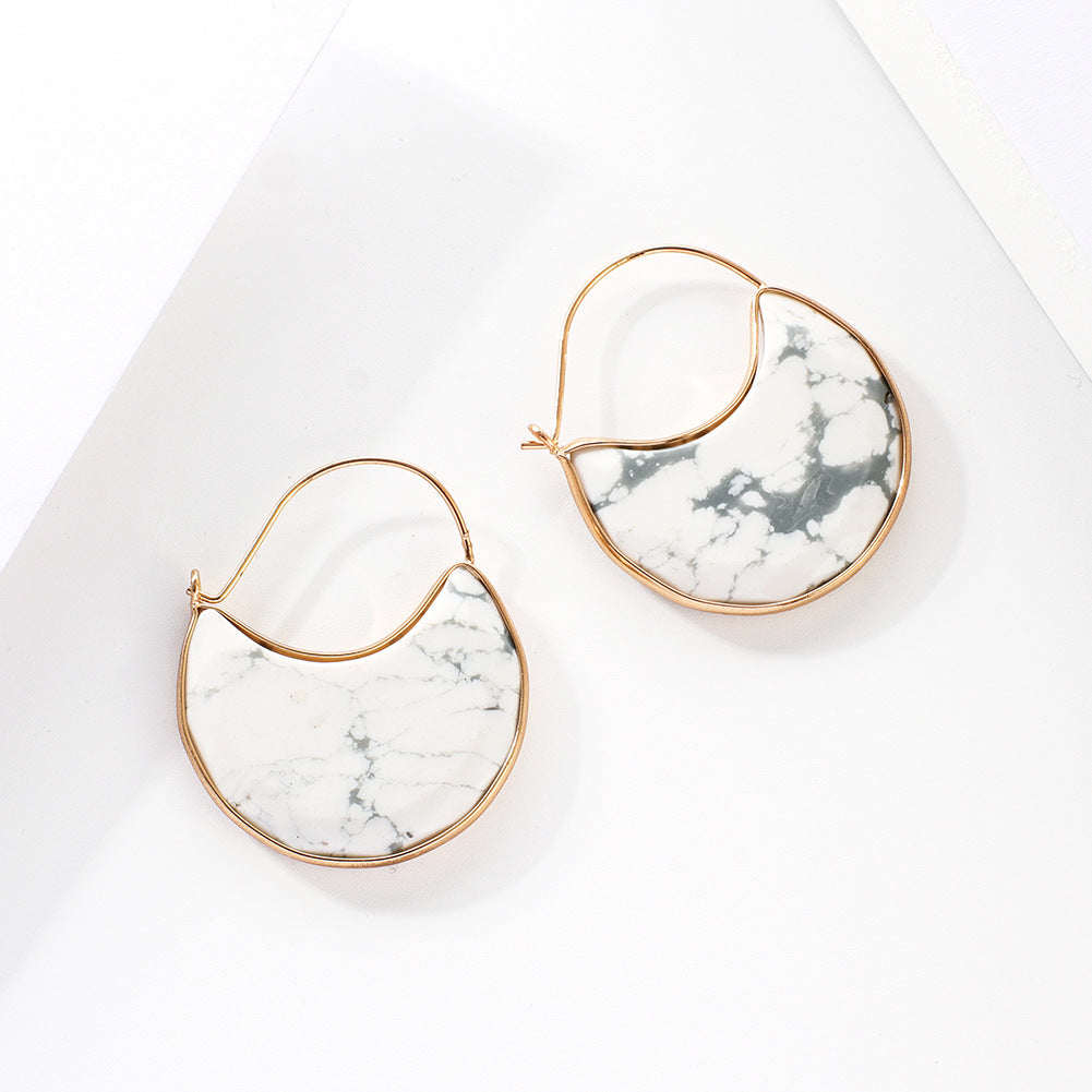 Vintage Turquoise Plated Crescent Earrings
