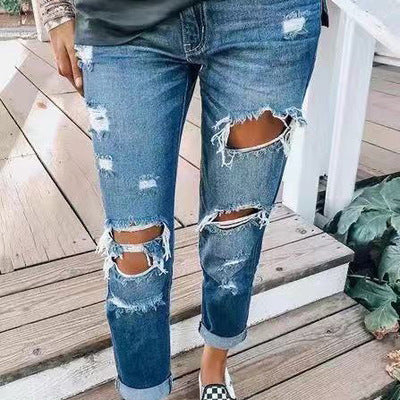 Women's Mid-Rise Ripped Skinny Jeans