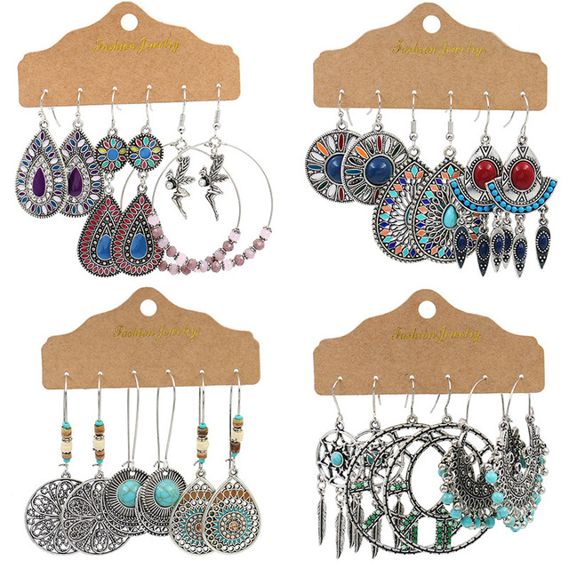 Women's Bohemian Vintage Leaf Tassel Earrings