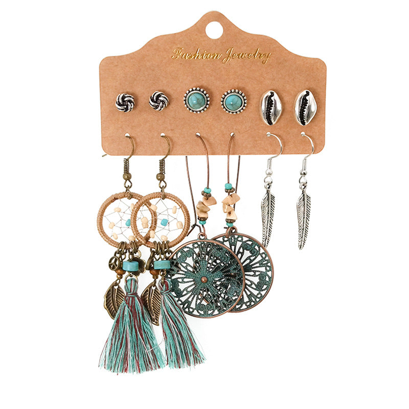 Women's Bohemian Tassel Earrings – 3-Piece Set