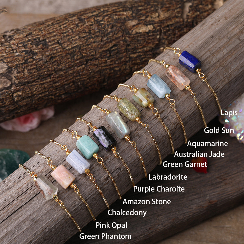 Women's Adjustable Prismatic Stone Chain Bracelet