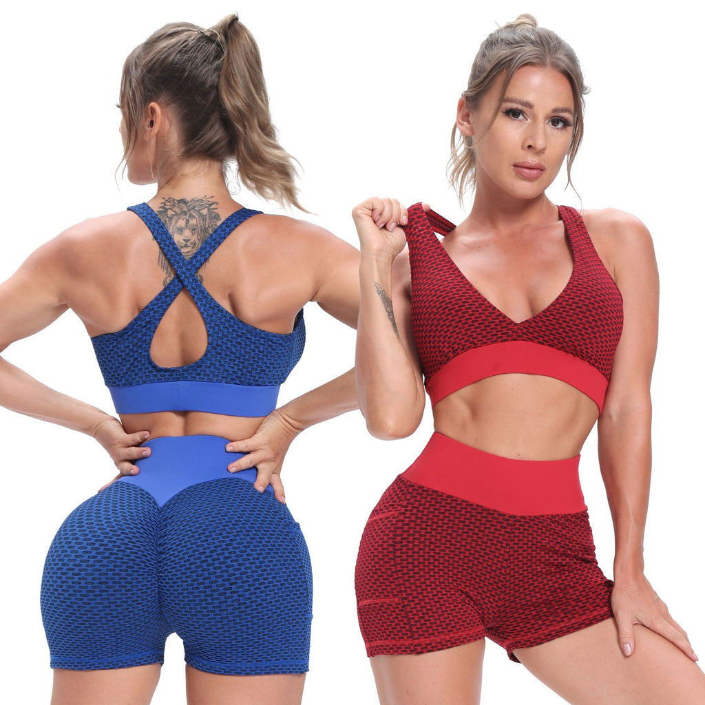 Women's Honeycomb Jacquard Sports Bra
