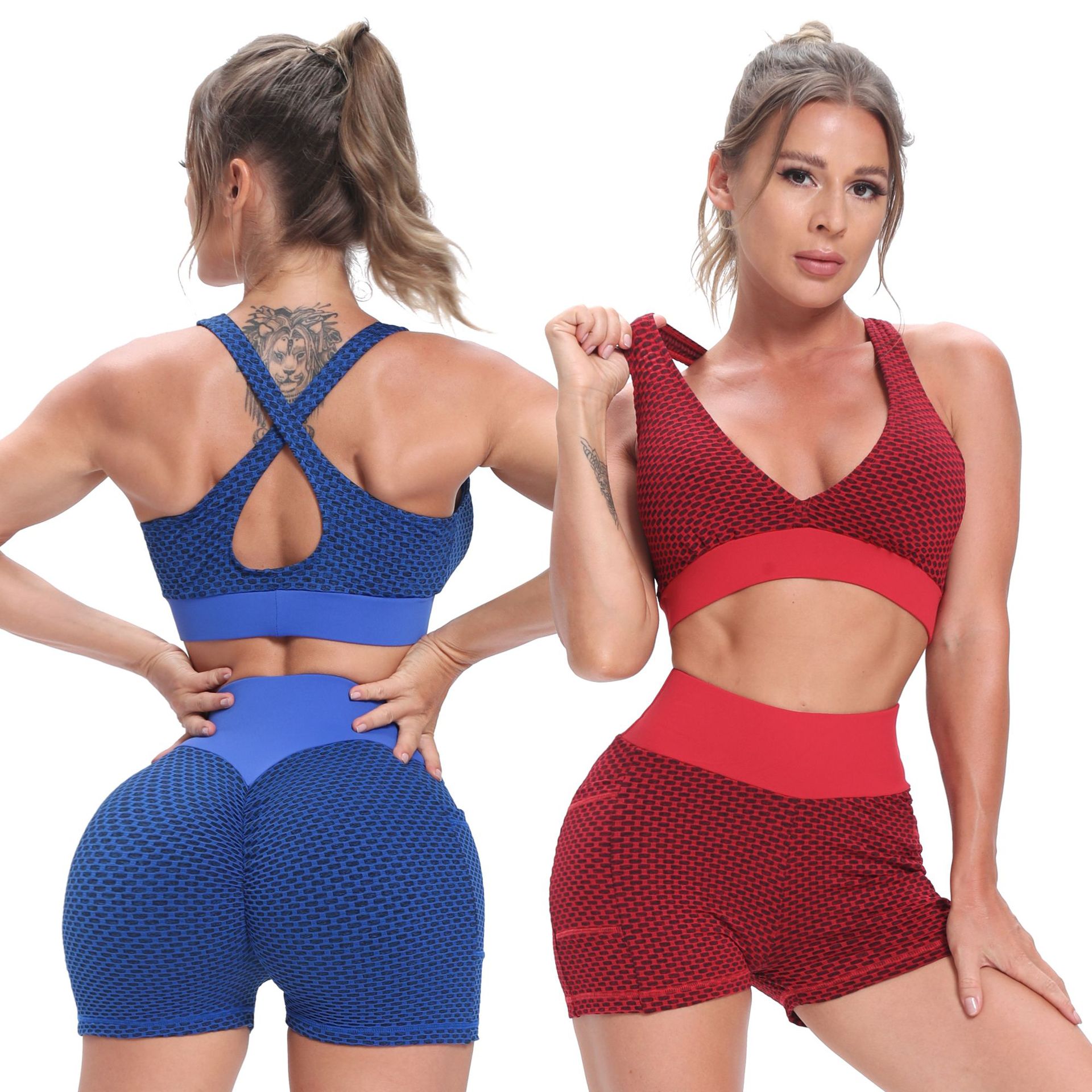 Women's Honeycomb Jacquard Sports Bra
