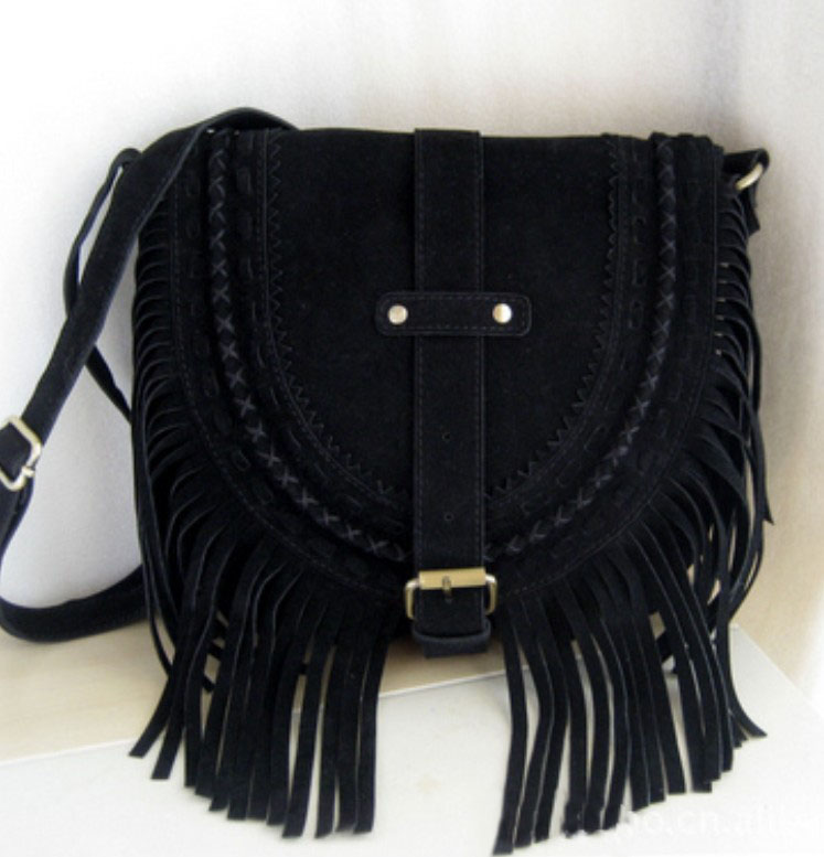 Women's Suede Fringe Crossbody Bag