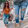 Women's Mid-Rise Ripped Skinny Jeans