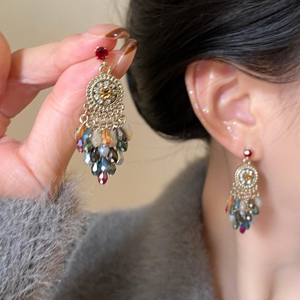 Women's Bohemian Zircon Tassel Earrings