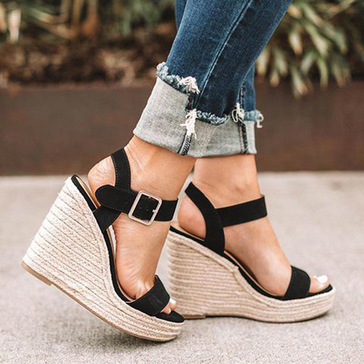 Women's High Wedge Heel Fish-Mouth Sandals