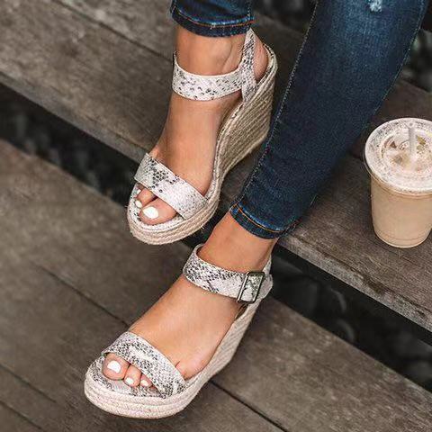 Women's High Wedge Heel Fish-Mouth Sandals