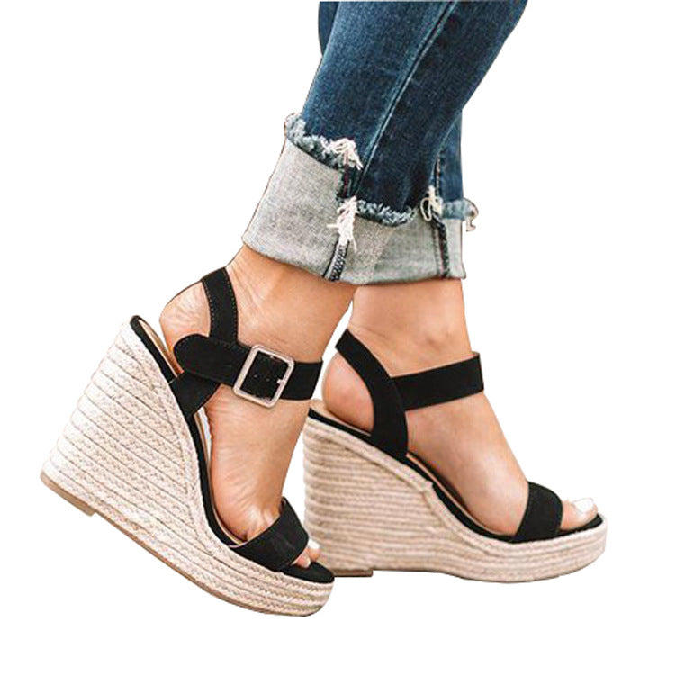 Women's High Wedge Heel Fish-Mouth Sandals