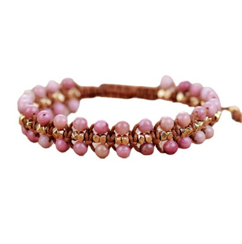 Women's Bohemian Hand-Woven Semi-Precious Stone Bracelet