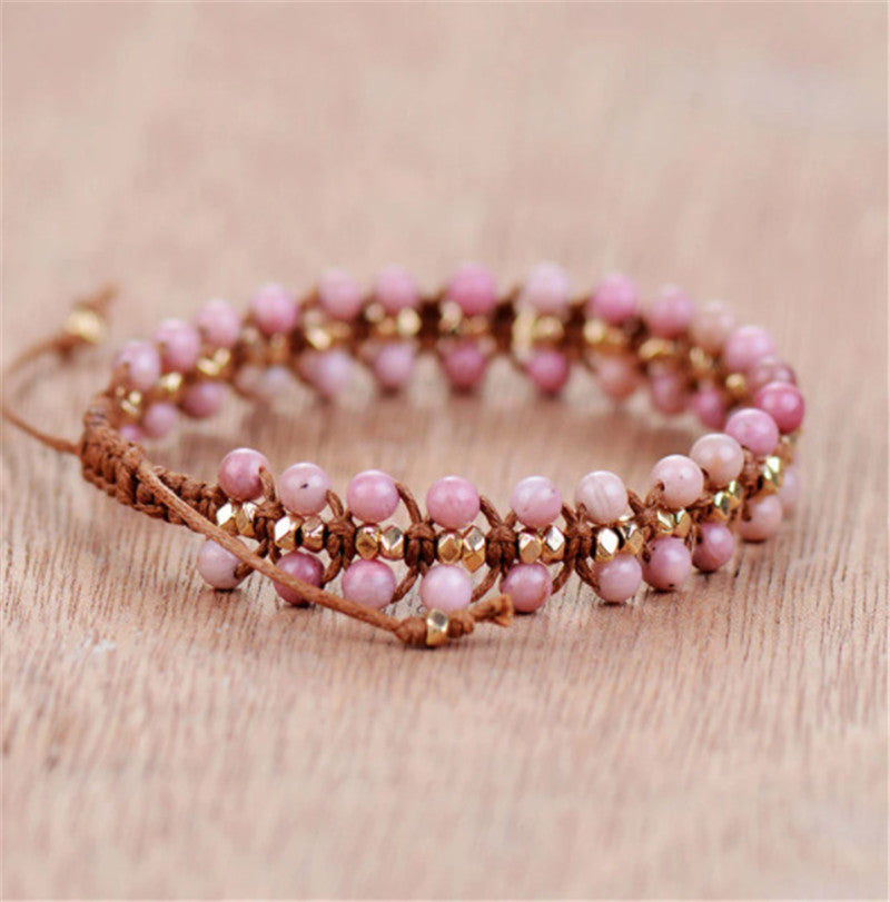 Women's Bohemian Hand-Woven Semi-Precious Stone Bracelet