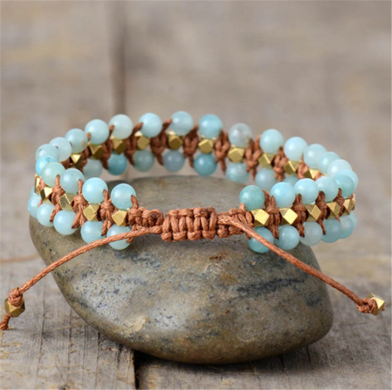 Women's Bohemian Hand-Woven Semi-Precious Stone Bracelet