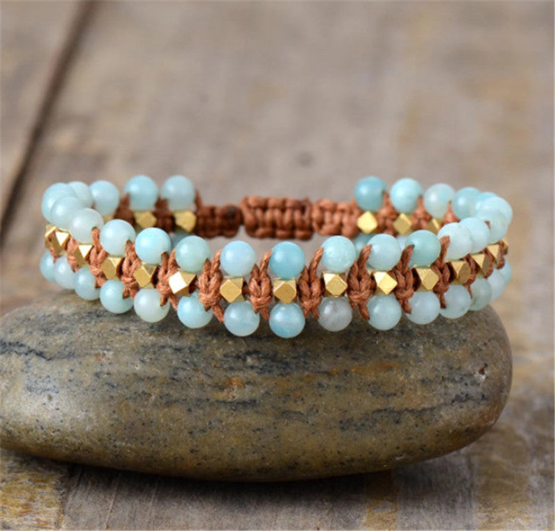 Women's Bohemian Hand-Woven Semi-Precious Stone Bracelet