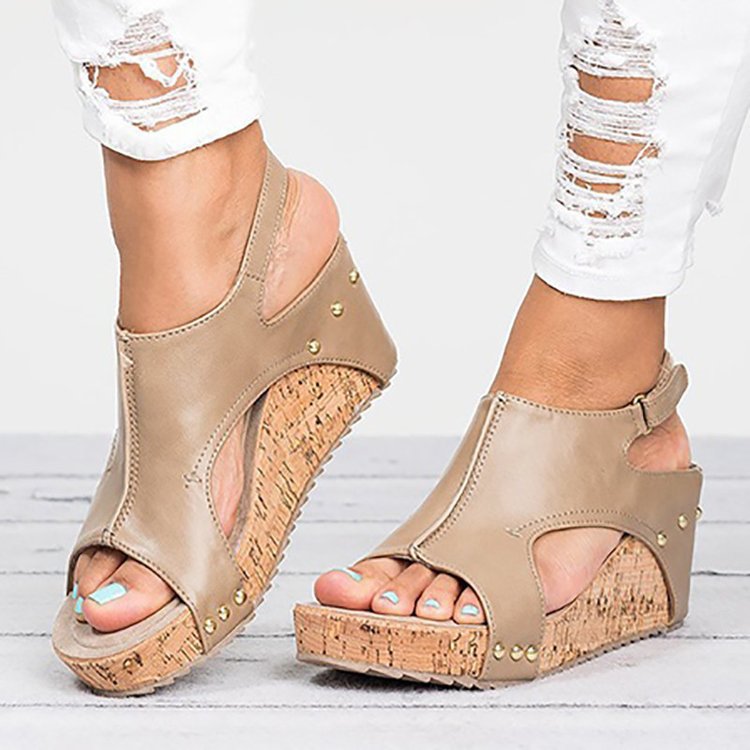 Women's Roman Fish-Mouth Wedge Sandals