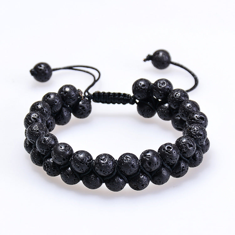 SevenChakra Natural Stone Handmade Braided Double Layer Lava Bracelets