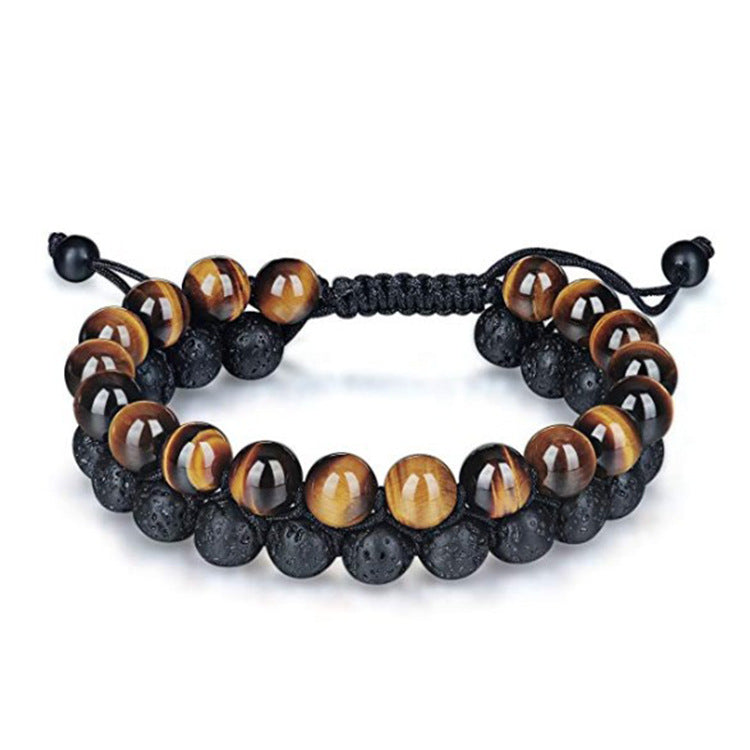 SevenChakra Natural Stone Handmade Braided Double Layer Lava Bracelets