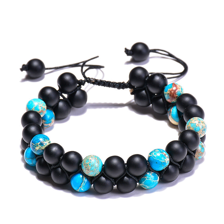 SevenChakra Natural Stone Handmade Braided Double Layer Lava Bracelets