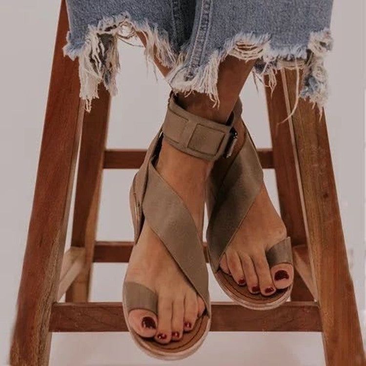 Women's Flat Buckle Roman Sandals