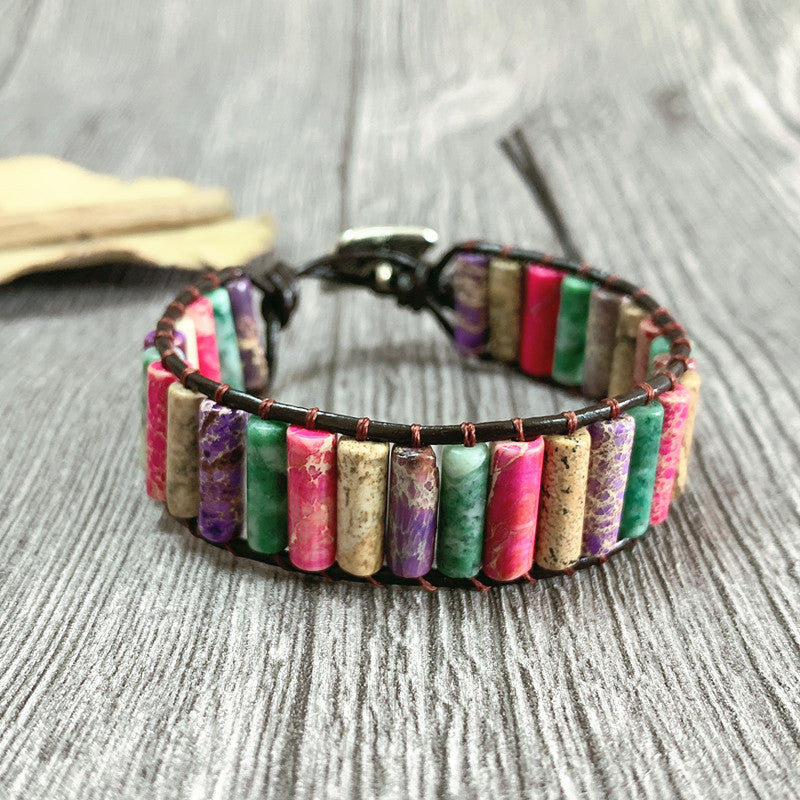 Women's Bohemian Imperial Stone Woven Bracelet