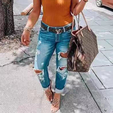 Women's Mid-Rise Ripped Skinny Jeans