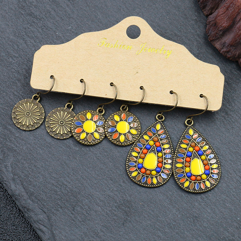 Women's Bohemian Tassel Earrings – 3-Piece Set