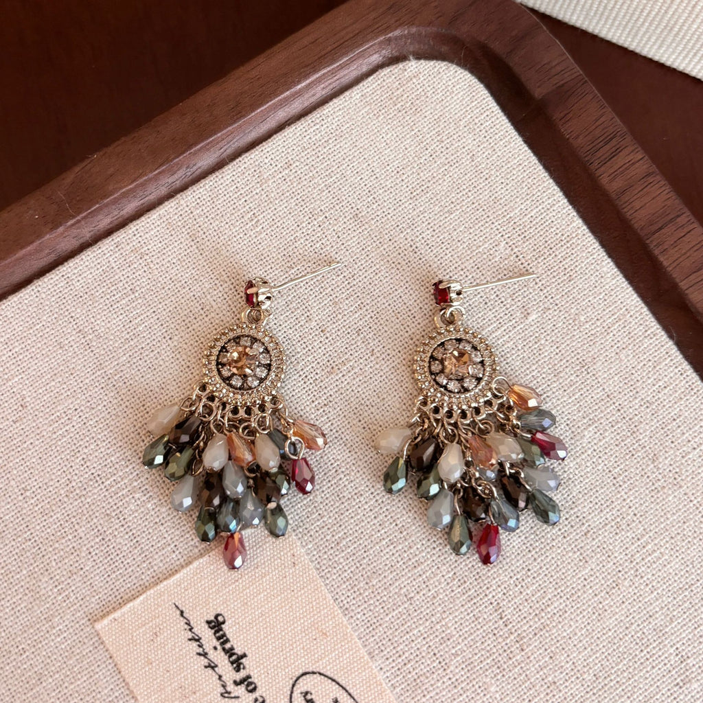 Women's Bohemian Zircon Tassel Earrings