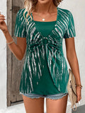Women's Striped Short-Sleeve Casual Top