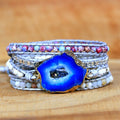 Women's Boho Natural Stone 5-Strand Wrap Bracelet