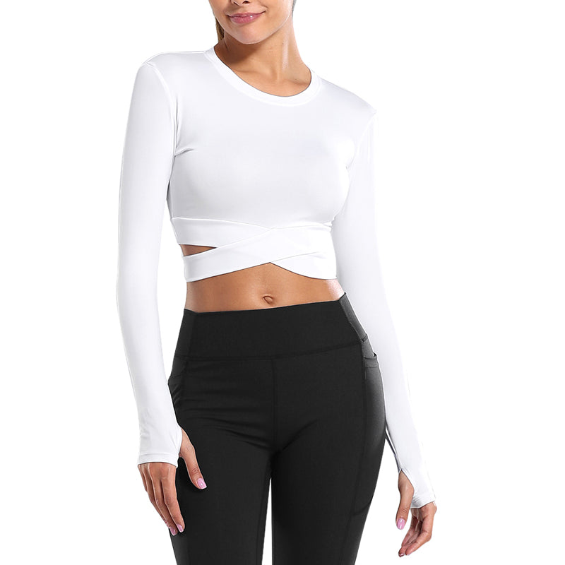 Women's Fitted Cropped Sports Yoga T-Shirt