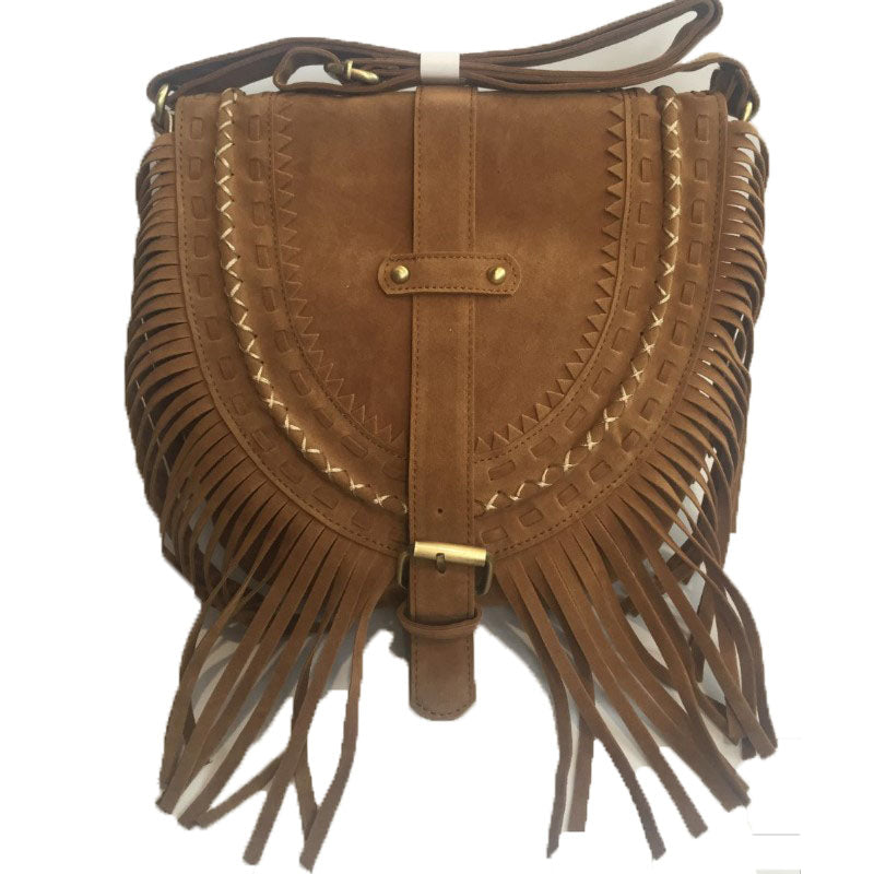 Women's Suede Fringe Crossbody Bag