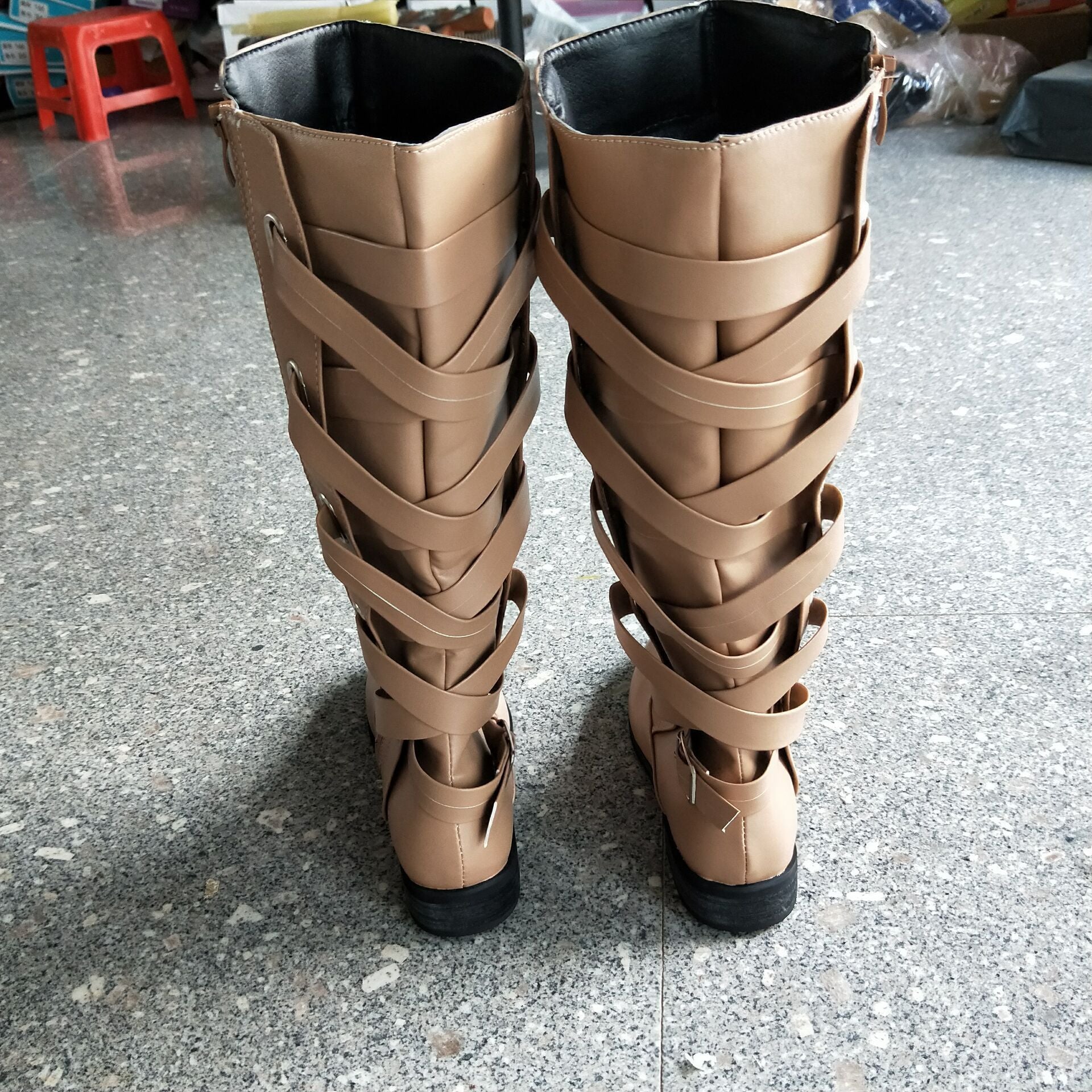 Women's Lace-Up Rider Boots – Low Block Heel