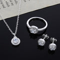 Women's Zircon Apple Ring & Necklace Set