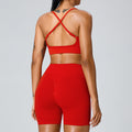 Women's Seamless Beauty-Back Sports Bra & Shorts Set