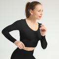 Women's Gradient Tie-Dye Hollow Long-Sleeve Yoga Top