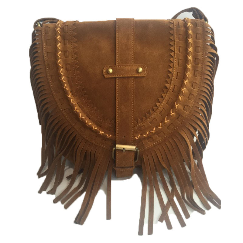 Women's Suede Fringe Crossbody Bag
