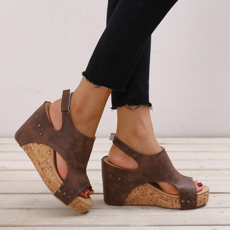 Women's Roman Fish-Mouth Wedge Sandals