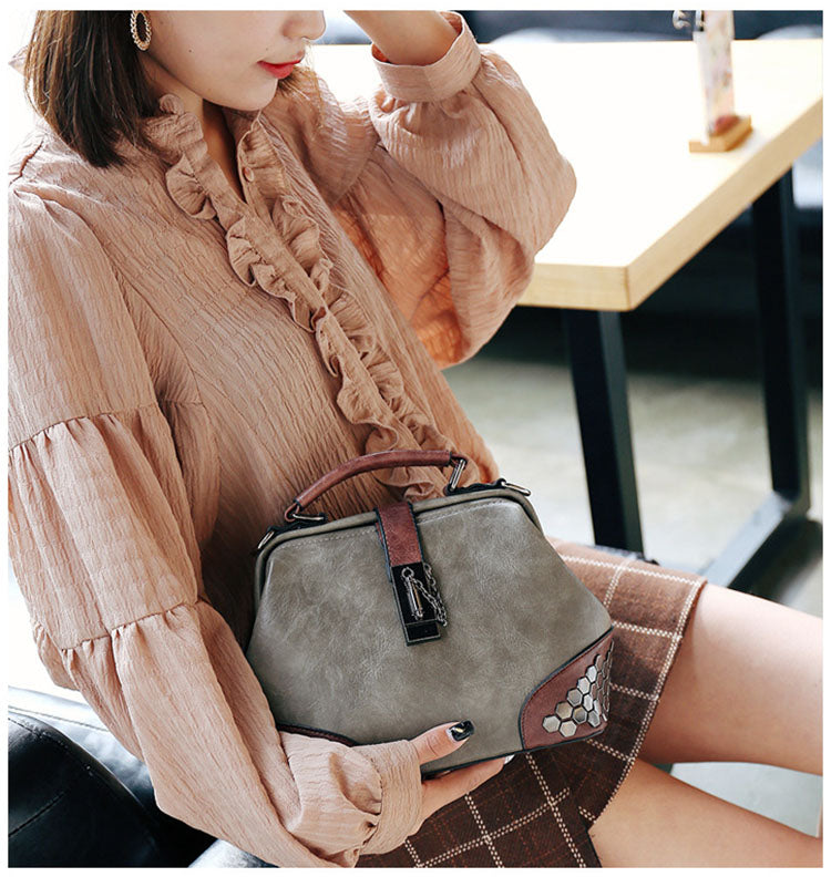 Women's Fashion PU Shoulder Handbag