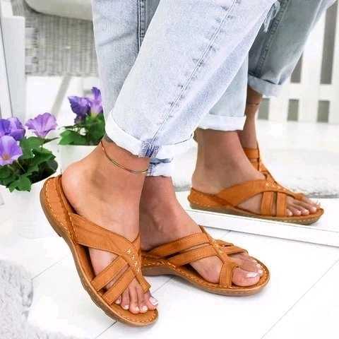 Women's Flat Wedge Toe Sandals