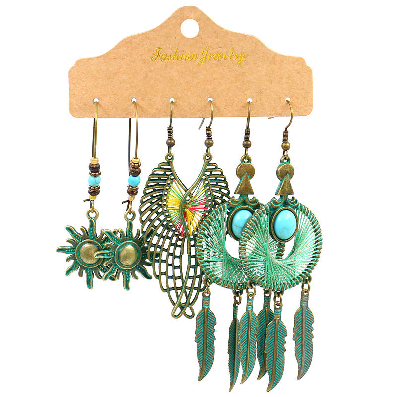 Women's Bohemian Tassel Earrings – 3-Piece Set