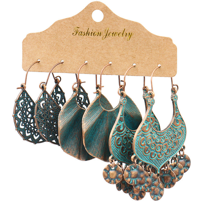 Women's Bohemian Tassel Earrings – 3-Piece Set
