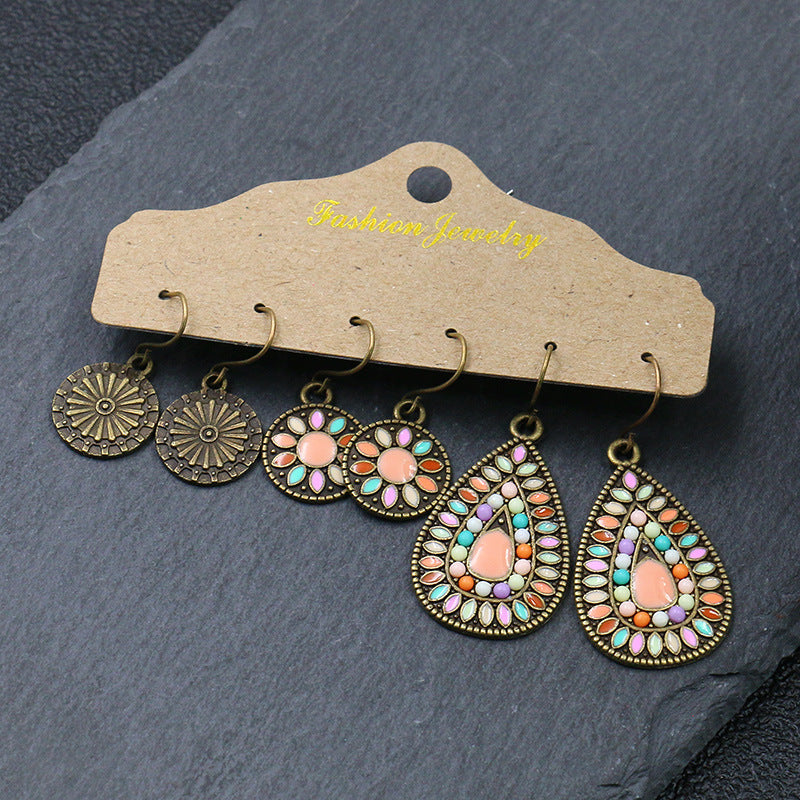 Women's Bohemian Tassel Earrings – 3-Piece Set