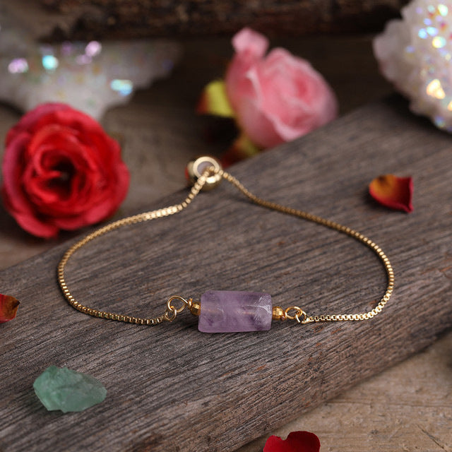 Women's Adjustable Prismatic Stone Chain Bracelet