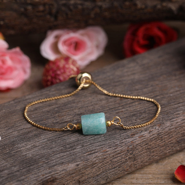 Women's Adjustable Prismatic Stone Chain Bracelet