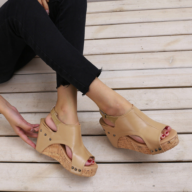 Women's Roman Fish-Mouth Wedge Sandals