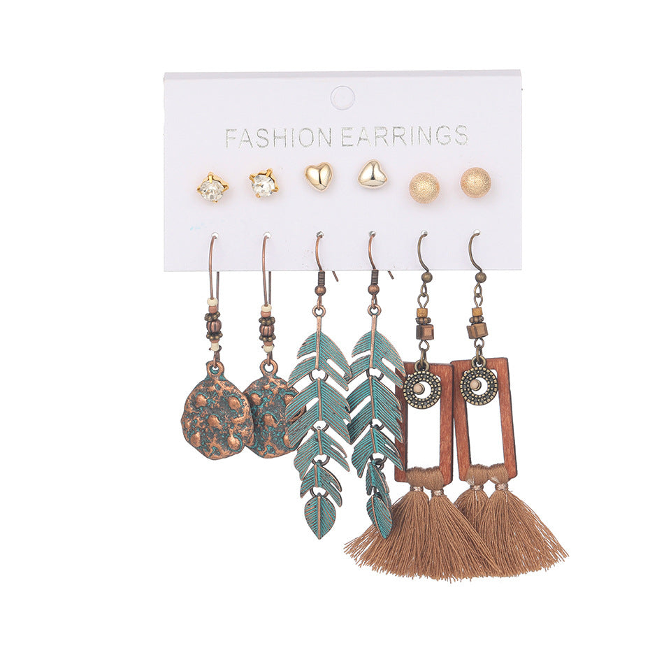 Women's Bohemian Tassel Earrings – 3-Piece Set
