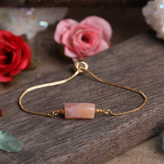 Women's Adjustable Prismatic Stone Chain Bracelet