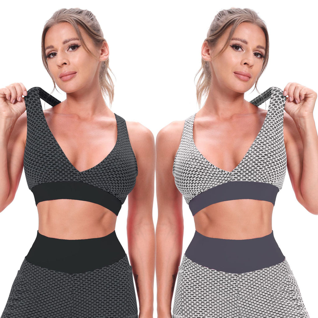 Women's Honeycomb Jacquard Sports Bra