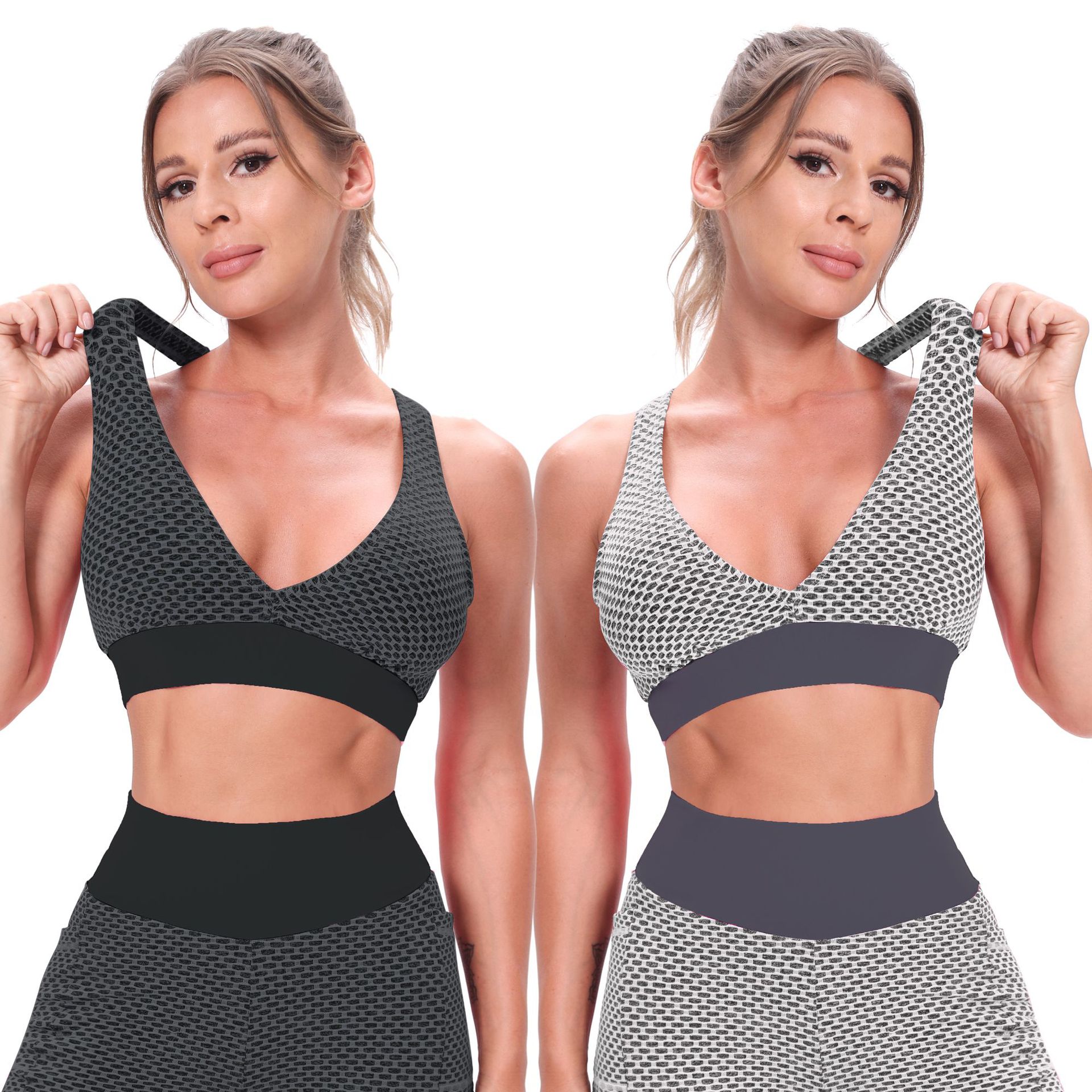 Women's Honeycomb Jacquard Sports Bra
