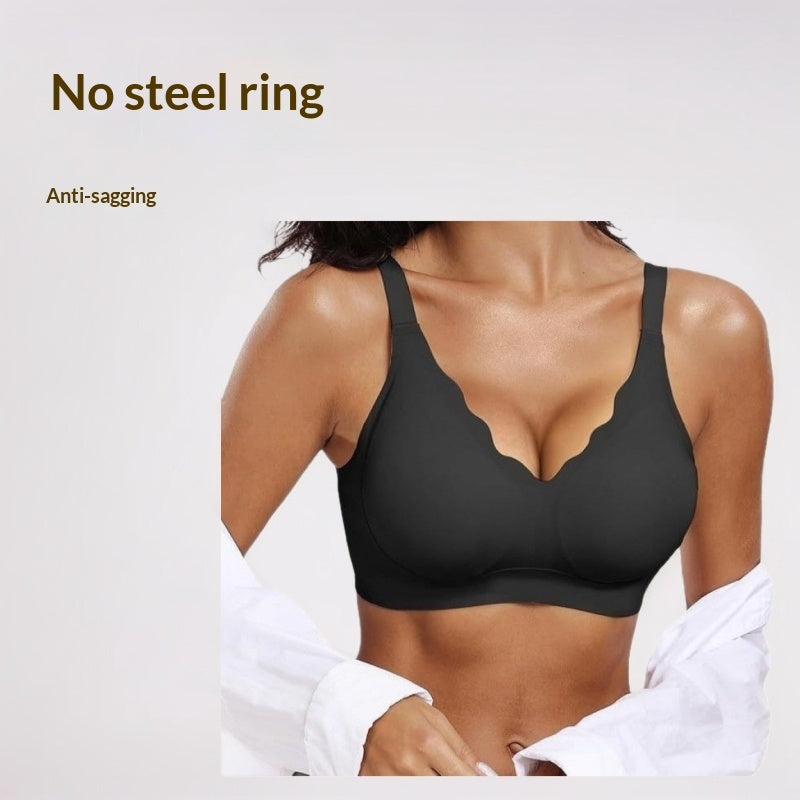 Women's Plus-Size Seamless Wavy-Edge Bra
