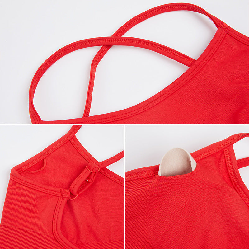 Women's Seamless Beauty-Back Sports Bra & Shorts Set
